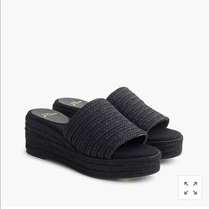 J. Crew Black Platform Espadrilles
